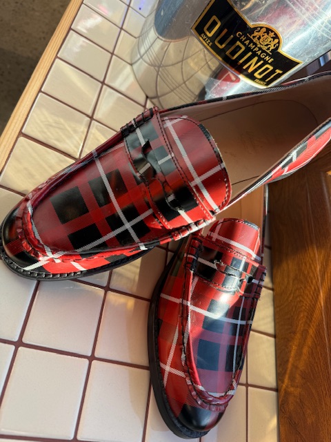 Leather red check Lion of Porches loafers - Afbeelding 6