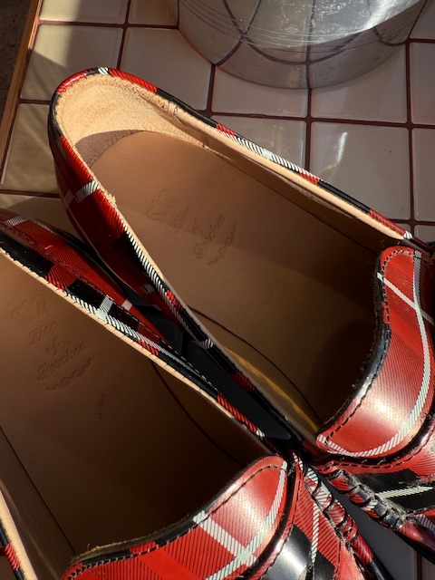 Leather red check Lion of Porches loafers - Afbeelding 4
