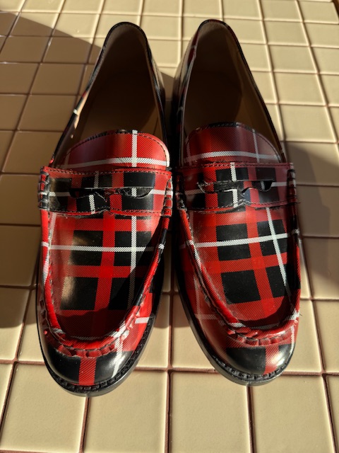 Leather red check Lion of Porches loafers - Afbeelding 3