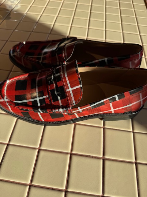 Leather red check Lion of Porches loafers - Afbeelding 5