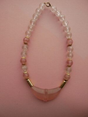 necklace gold and pink