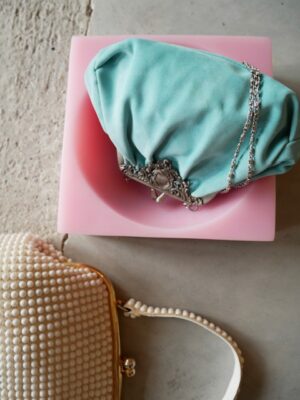 Turkoois Kiss-Lock mini bag