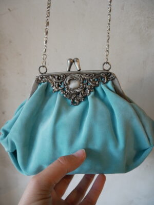 Turkoois Kiss-Lock mini bag