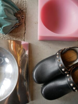 Vintage Zwarte Leren Zweedse Clogs 40