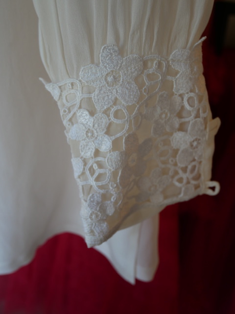 Cream Silk Embroidered blouse
