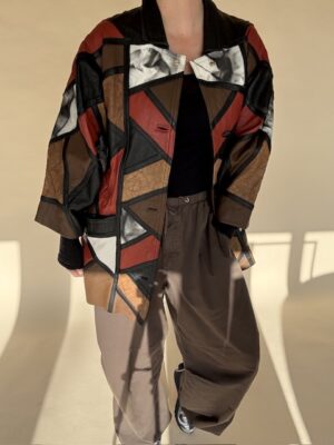 Patchwork Leather Statement Jacket